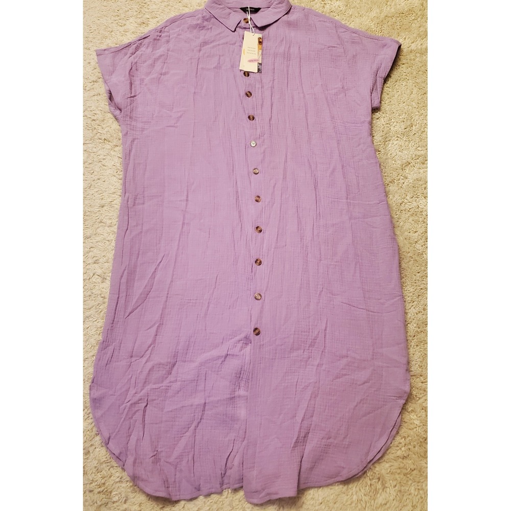 NWT Dokotoo Button Up Shirtdress Womens Size 2XL Lilac